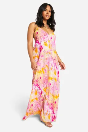 Grande taille - Robe longue tie dye à col V